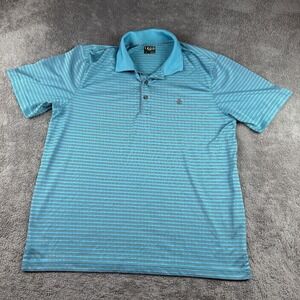 IZOD Golf Short Sleeve Shirt‎ Mens Large Light Blue Plaid